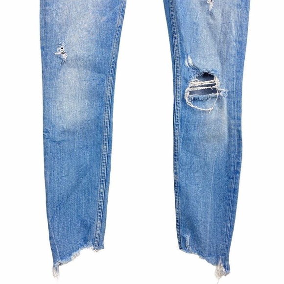 Zara Collection Distressed Blue Jeans Sz 2 - Picture 3 of 6